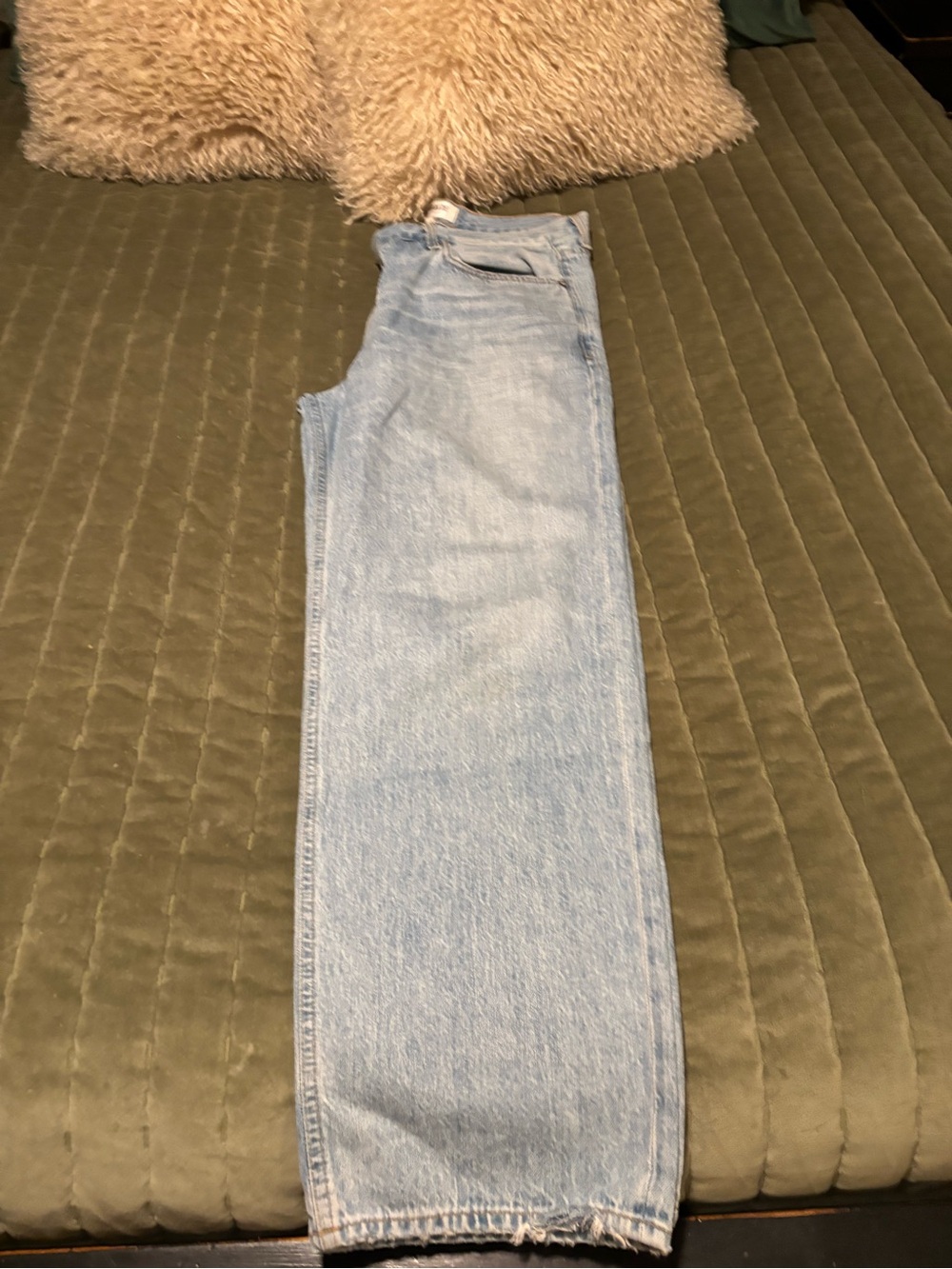 Agolde Light Blue Jeans with Contrast Stitching